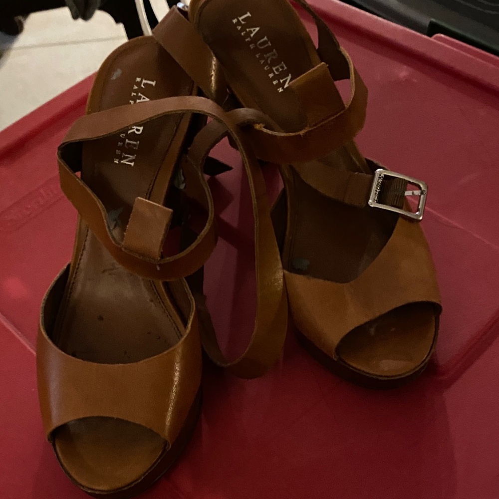 Polo by Ralph Lauren Tan Leather Heels